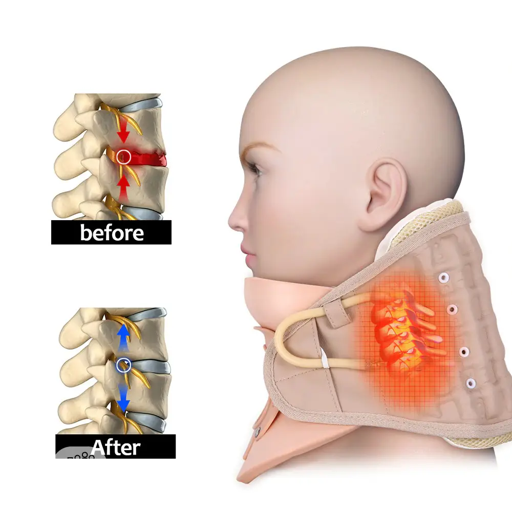 Brace Support Cervical Collar Air Traction Therapy Massager