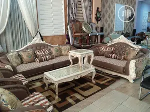 Luxury 7 Seater Living Room Fabric Made Sofa Chair.