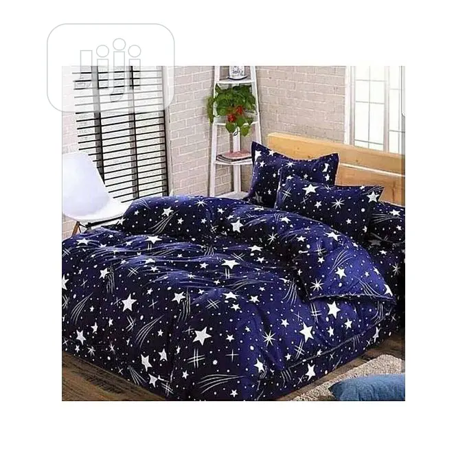 Beautiful Blue Star Duvet,Bedsheet With 4 Pillow Cases