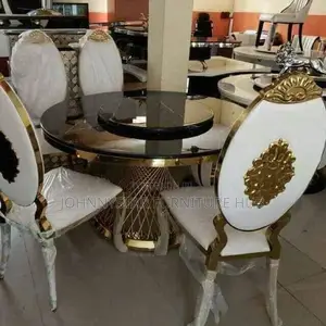 Italian Round Marble Dinning Tables With 6 Chairs