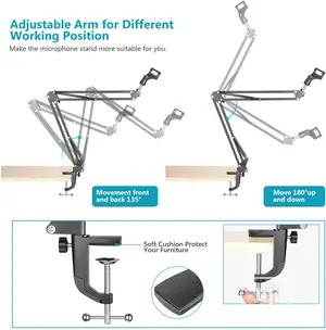 Professional Broadcasting Microphone Arm Stand