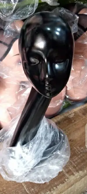 New Black Long Neck Head Mannequin