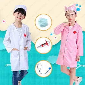 Kids Nurse Doctor Coat Cosplay Costumes Children Hospital La