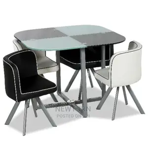 Unique 4 Seater Glass Top Mini Dining Set.