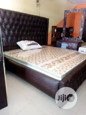 6 by 6 Bed With Sides Drawers and Standing Mirror