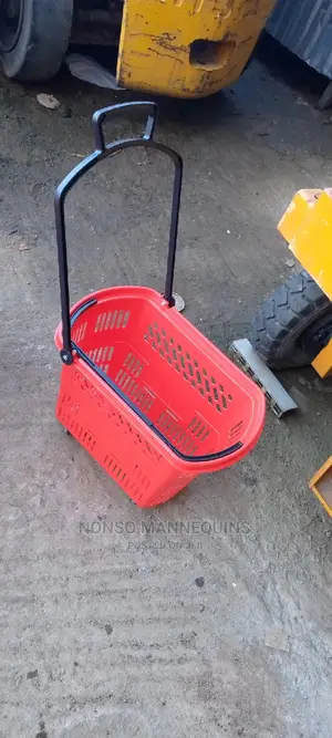 Trolley Shopping Basket Red Colour