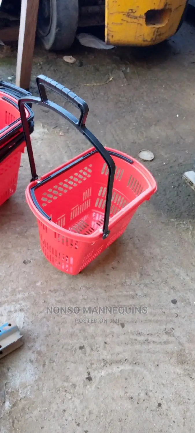 Trolley Shopping Basket Red Colour