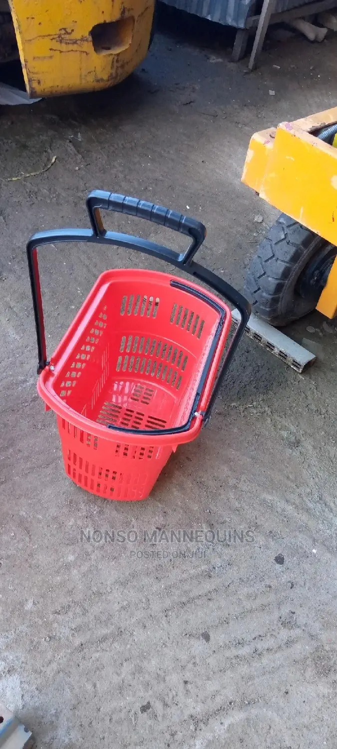 Trolley Shopping Basket Red Colour