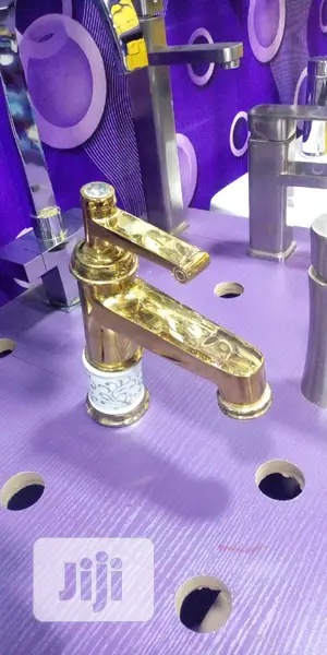 Hot And Cold Basin Mixer Gold