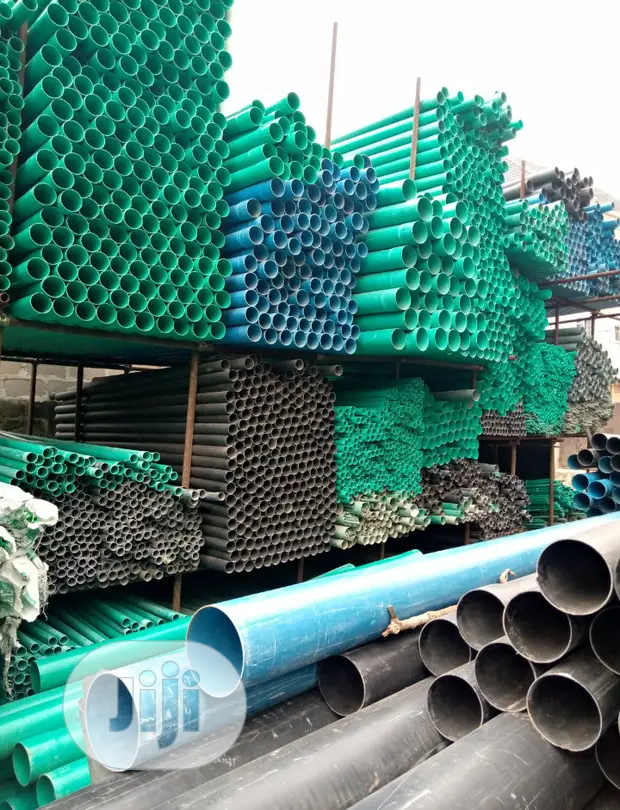 PVC and PPR pipes in a Nigerian store