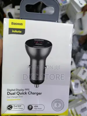 Baseus Digital Display Dual Quick Charger Car Charger 45w