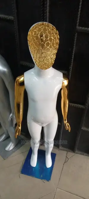 Glossy Gold/Whie Unisex Kids Mannequins