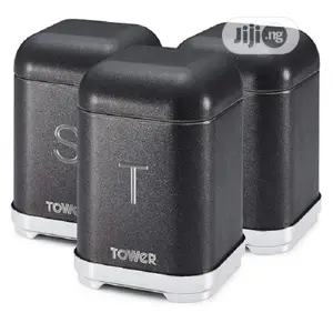 Tower Set of 3 Canisters, Glitz Range, Tea Coffe Sugar