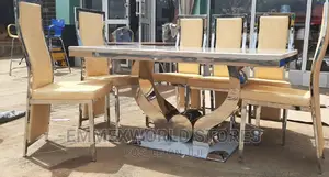 Exquisite Marble Dinning Table With 6chairs