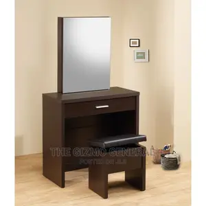 Aurora Wood Contemporary Vanity and Stool Set
