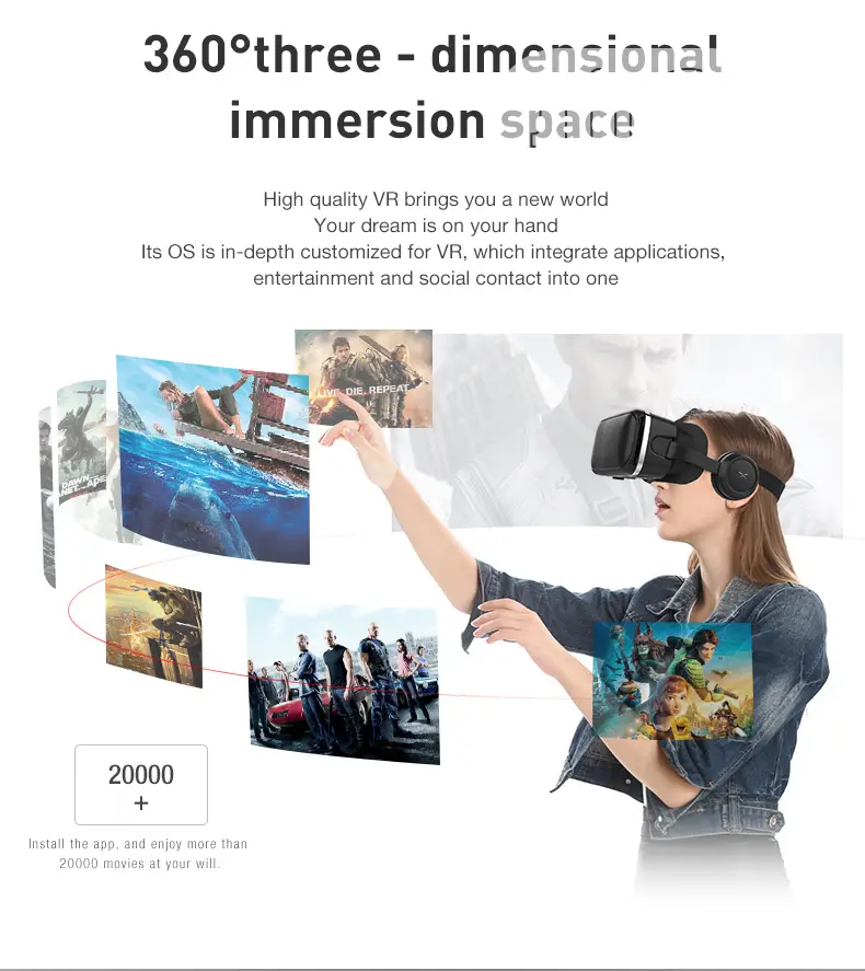 VR SHINECON 3D VR Headset Virtual Reality Glasses