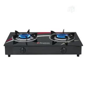 Binatone Double Burner Table Top Gas Cooker Glass Top