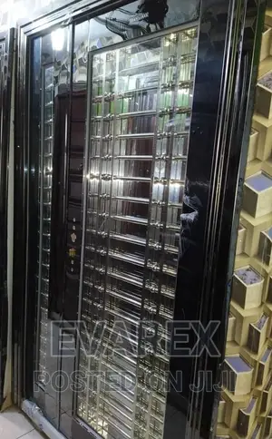 Black Stainless Glass Entrance Door