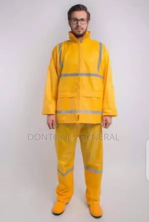 Safety PVC Raincoat With Reflector Tapes