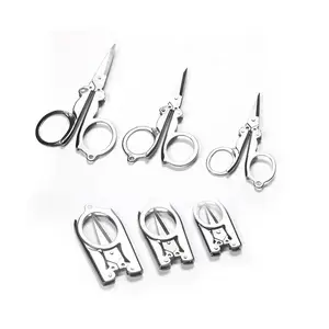 12pcs Folding Pocket Key Ring Scissors Portable Stainless