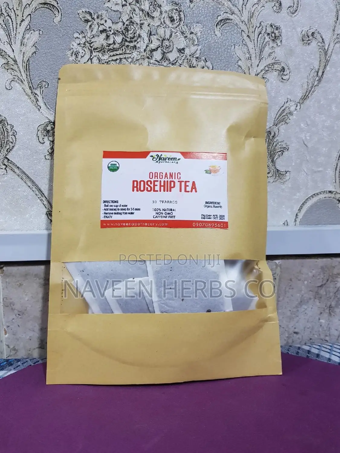 Organic Rosehip Tea (30 Tea Bags)