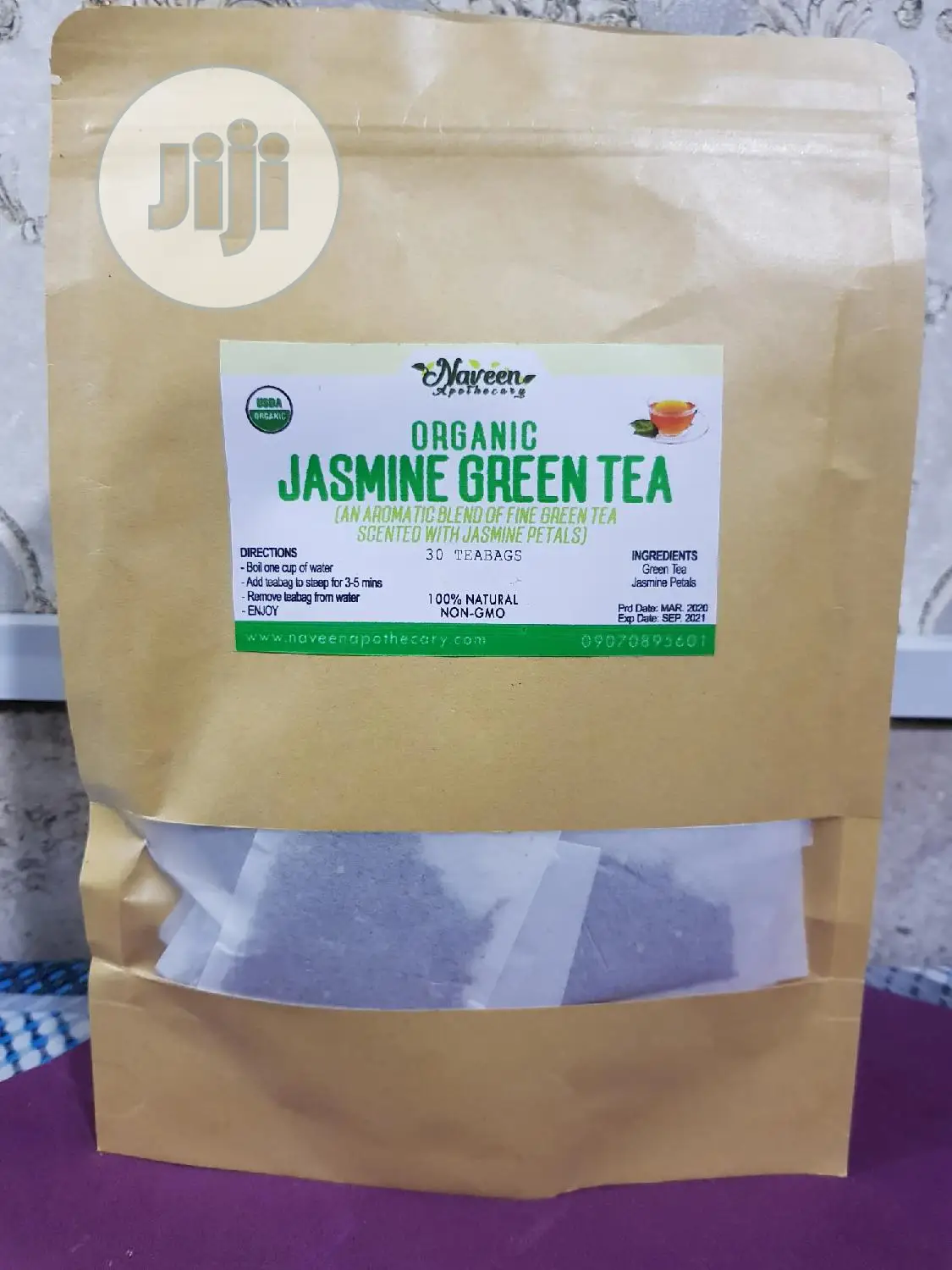 Organic Jasmine Green Tea (30 Teabags)