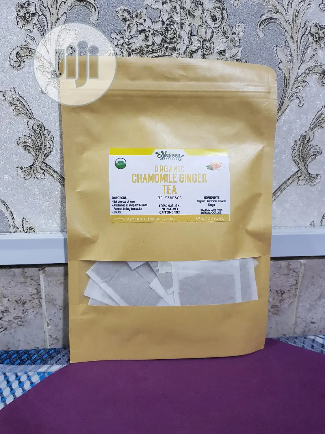 Organic Chamomile Ginger Tea (30 Teabags)