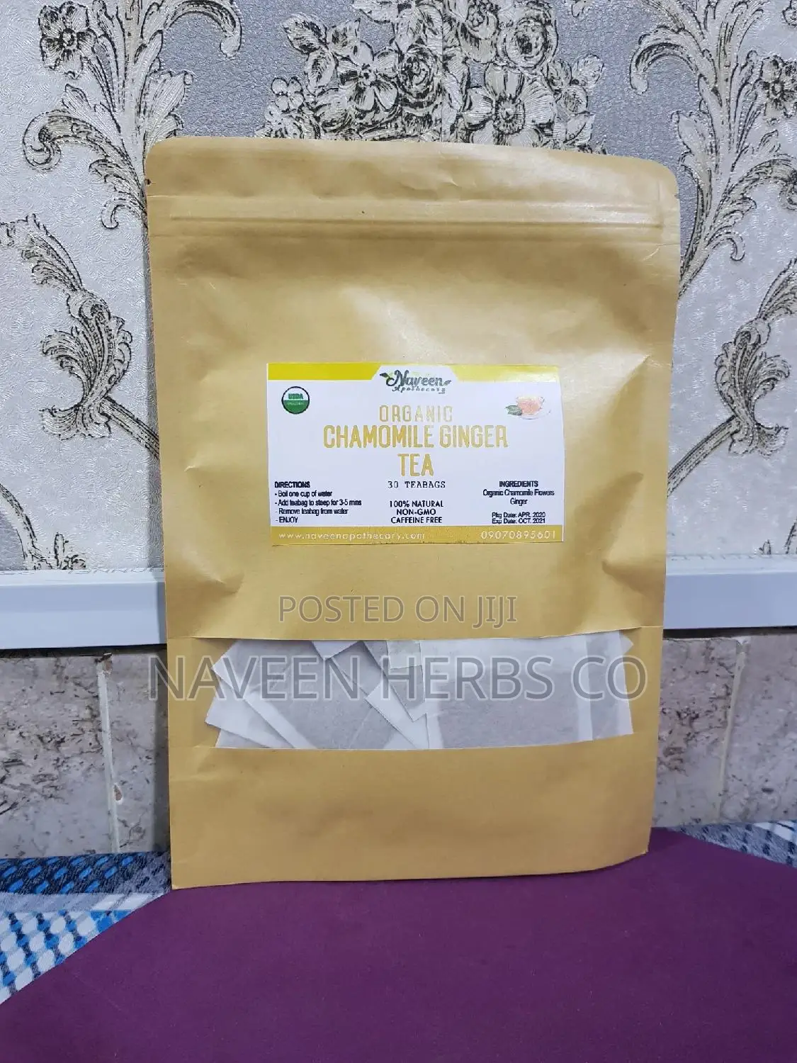 Organic Chamomile Ginger Tea (30 Teabags)