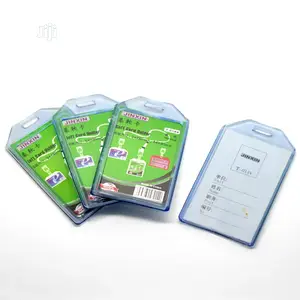 10 PCS/Lot New Blue Vertical Plastic Id Card Badge Holder