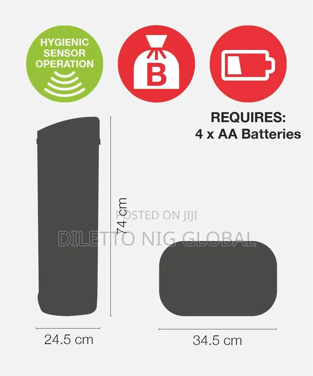 Morphy Richards Square Sensor Bin With Infrared Technology