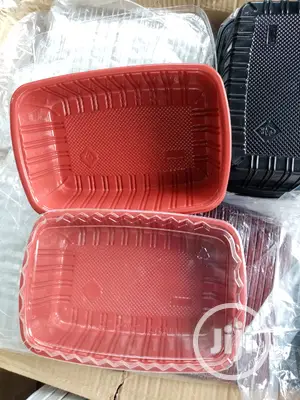 12 Pcs Red Black Microwave 1000ml Plates