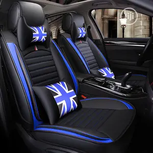 Full Leather Black Blue Ice Silk Car Seat Covers