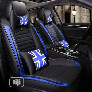 Geniune Blue and Black Leather Car Seat Covers