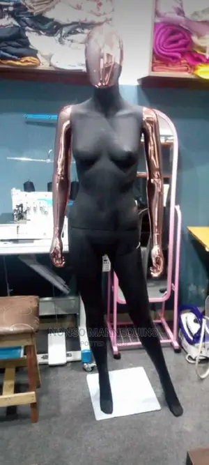 Gold Bronze Female and Male Faceless Mannequins