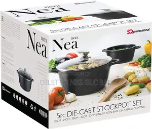SQ Professional NEA Die-cast Aluminium Stockpot 5pc Set