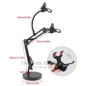 Double Phone Holder Stand With Extension Boom
