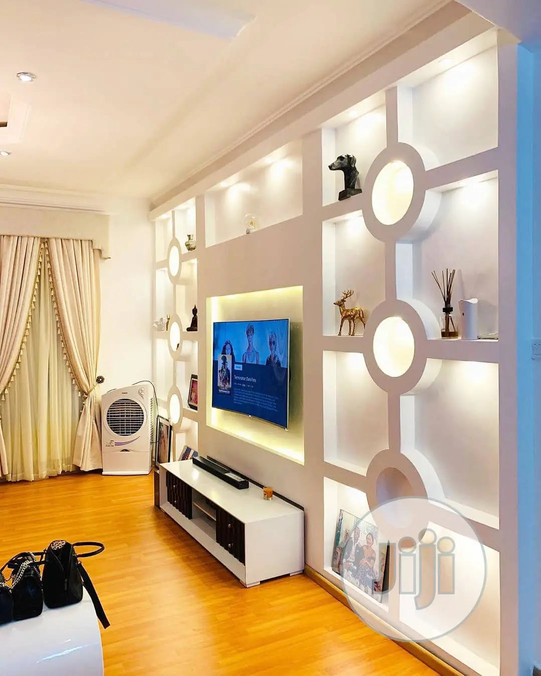 Tv Wall False Design. Wallpaper, 3d Panel.