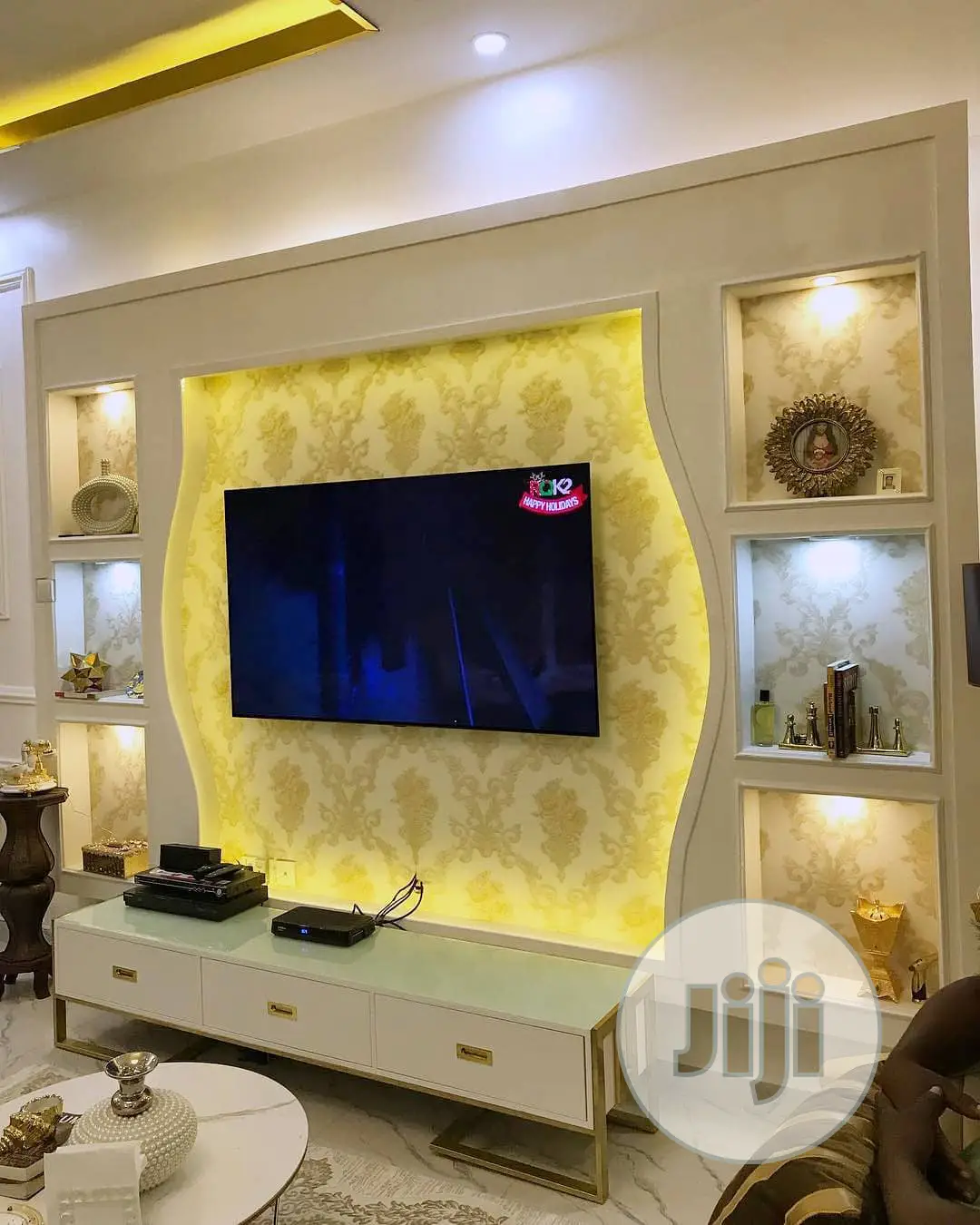 Tv Wall False Design. Wallpaper, 3d Panel.