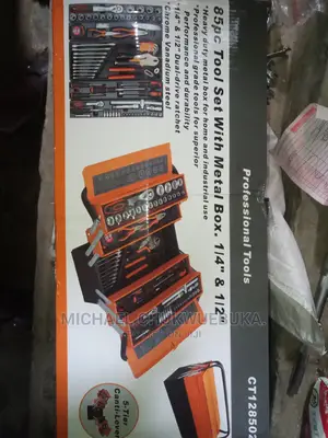 85ps Complete Tools Box Set With 1⁄2 1⁄4