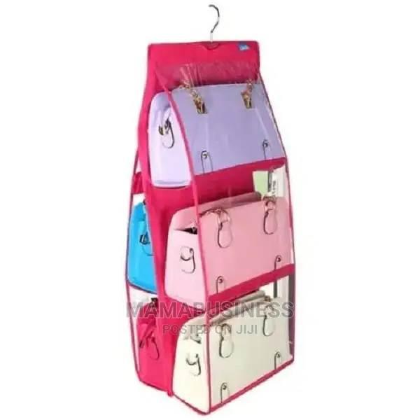 6 Pocket Large Clear Purse Bag Organizer