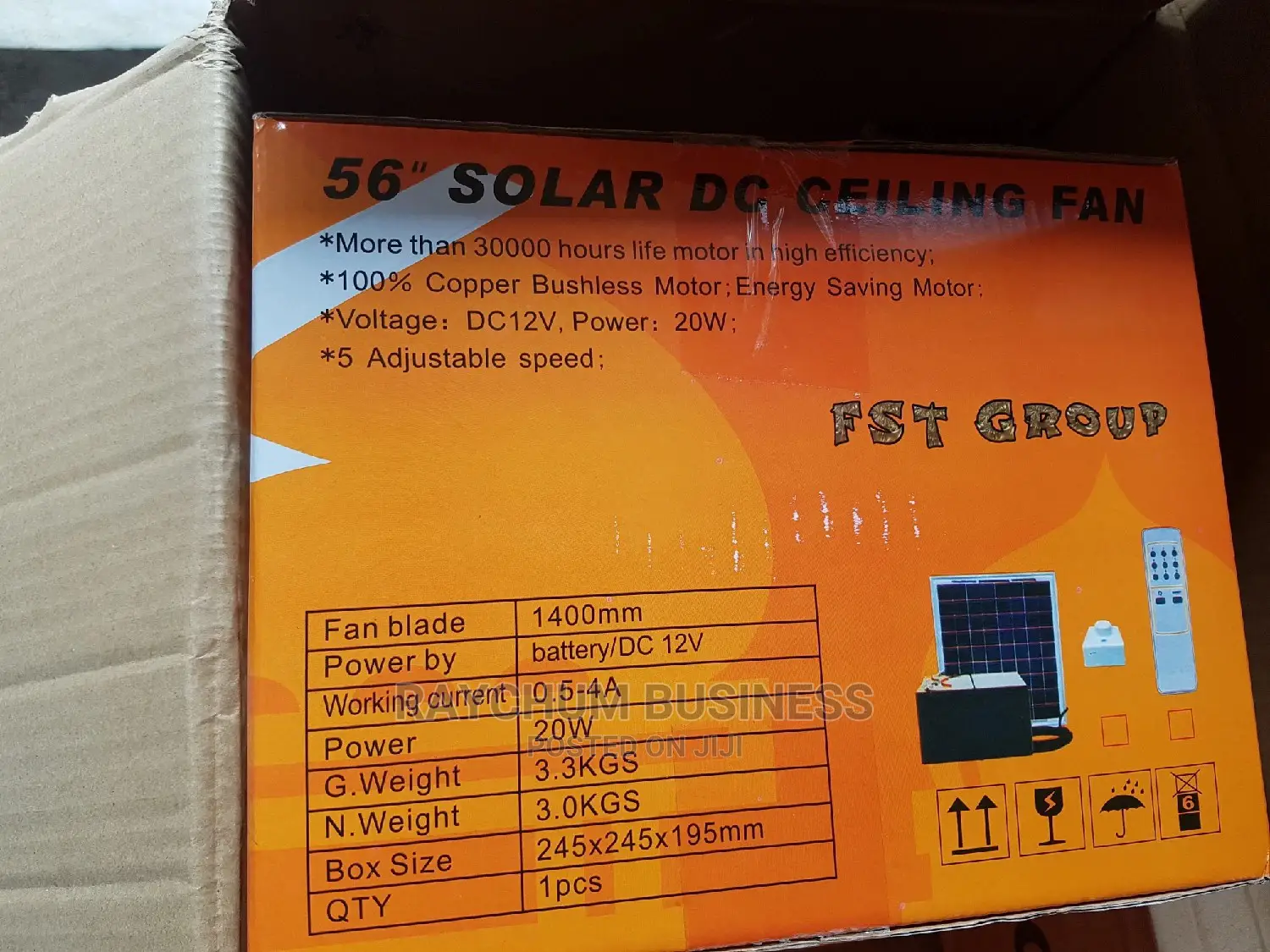 Solar Ceiling Fan DC 20wats