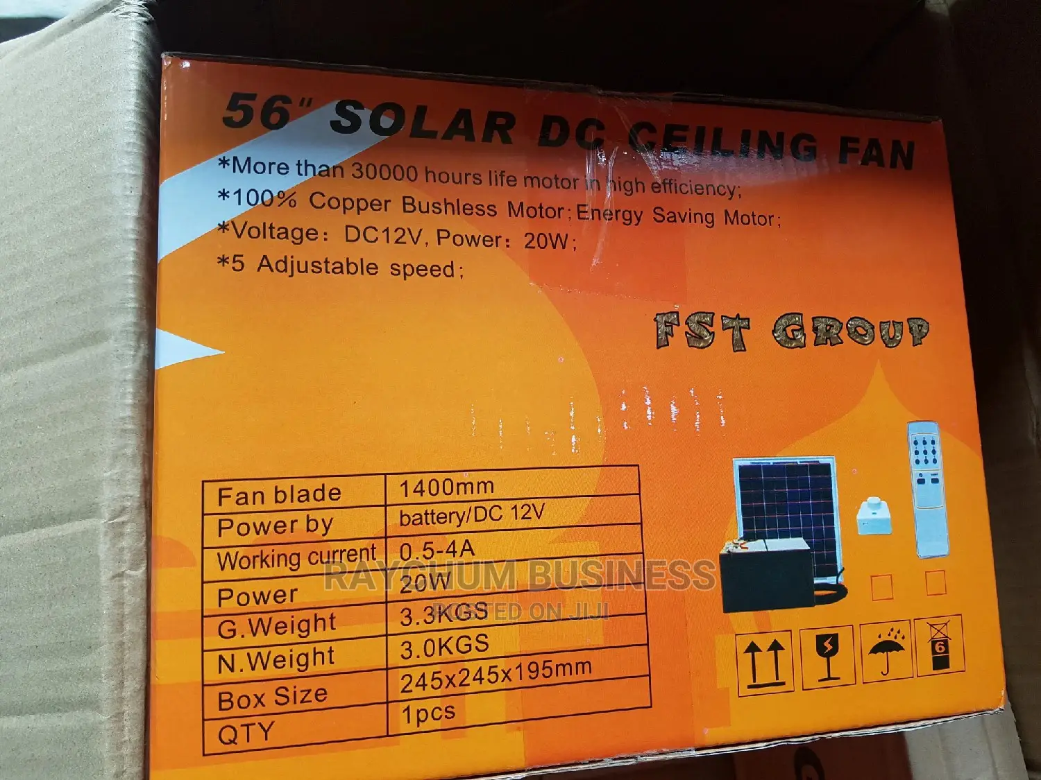 Solar Ceiling Fan DC 20wats