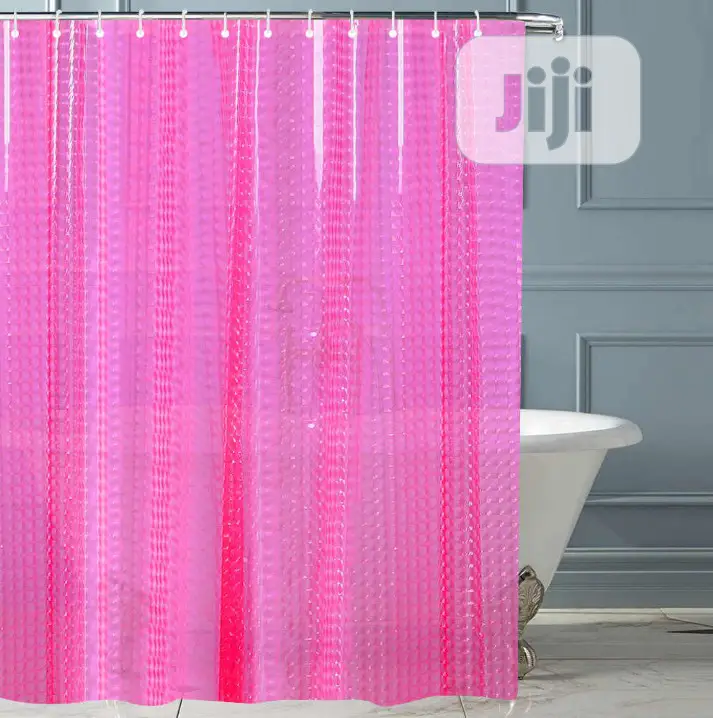 3d Transparent Shower Curtain Pink
