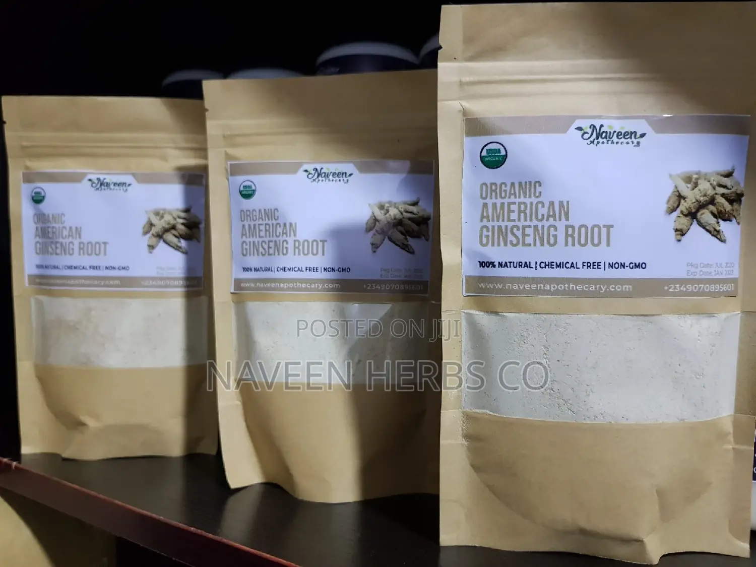 Organic American Ginseng Root Powder -50grams