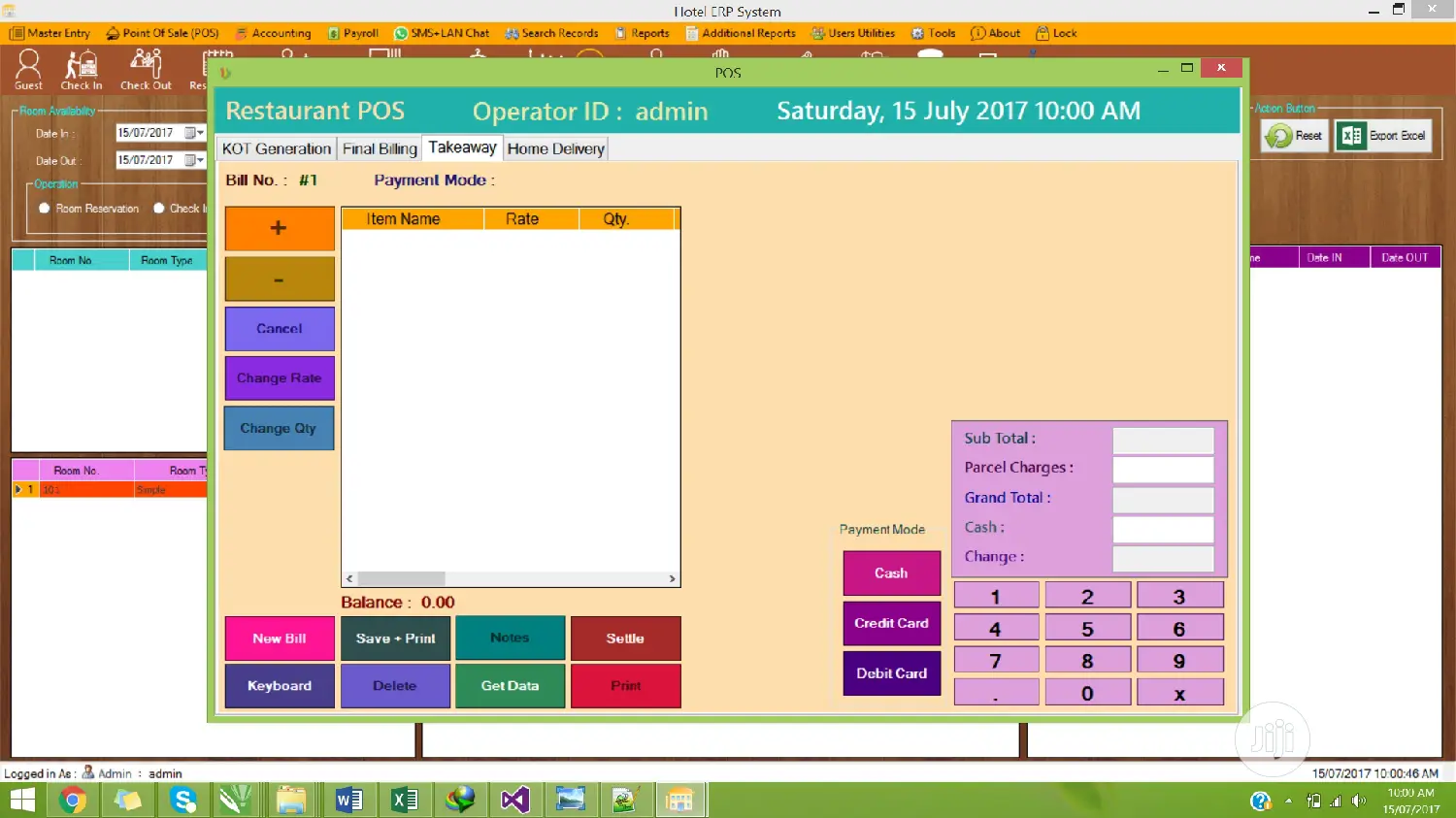 Hotel Management Software + Account Restaurant POS SYSTEM