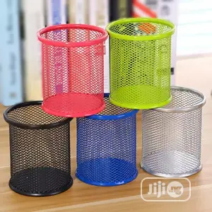 10cm Mesh Metal Pen Pencil Brush Pot Holder Storage Containe