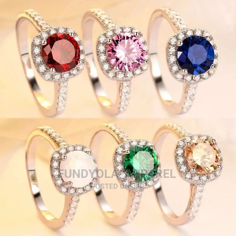 S925 Silver Gold Stone Engagement Proposal Ring