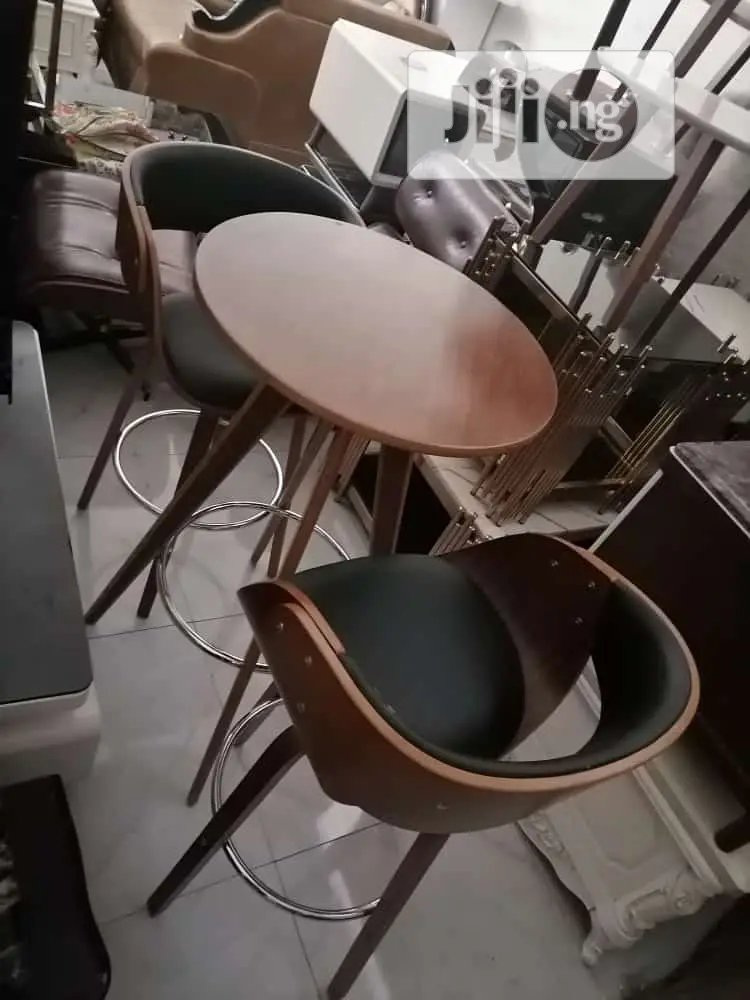 Wooden Bar Stool and Table