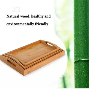 3pcs Bamboo Tray Set