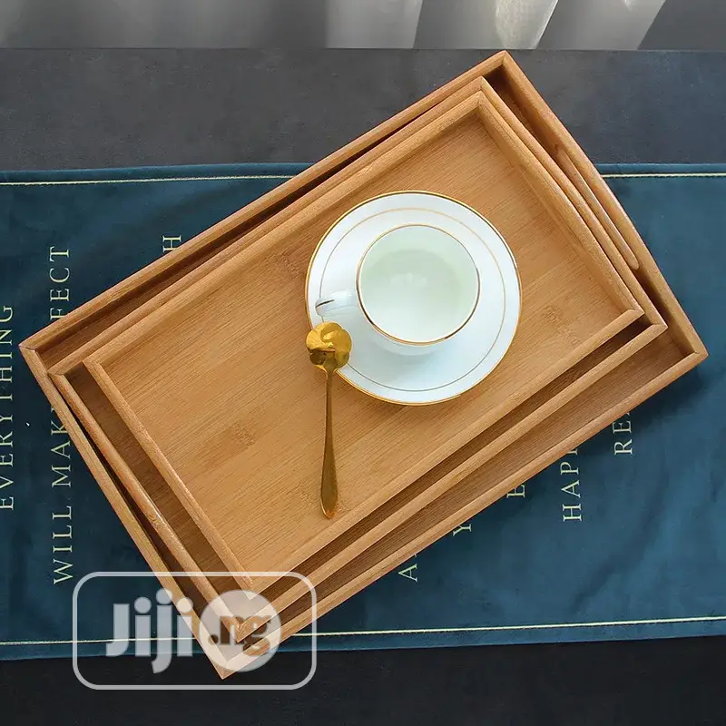 3pcs Bamboo Tray Set